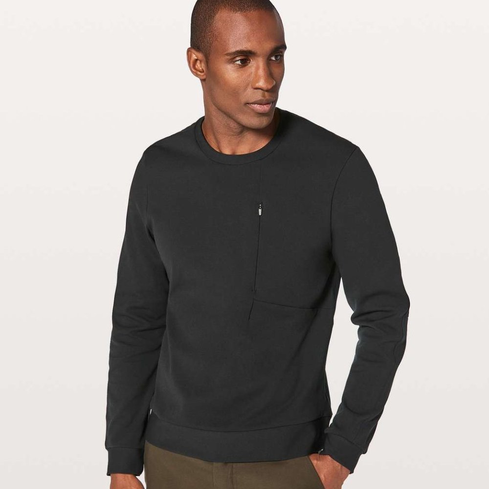 LULULEMON SOJOURN LONG SLEEVE CREW XL BLACK